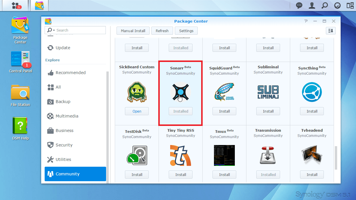 install linux package on synology