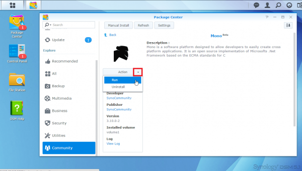 install sonarr synology diskstation run mono