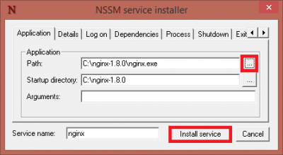nssm nginx windows system service