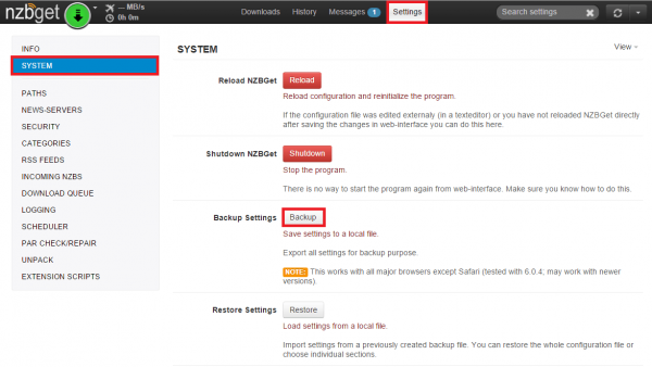 nzbget back up