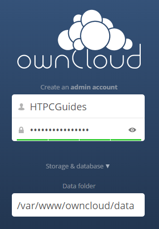 owncloud admin data configuration