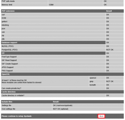 spotweb step 1 php