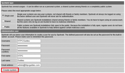 spotweb step 4 users