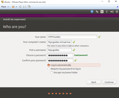 vmware install ubuntu installation screen 7