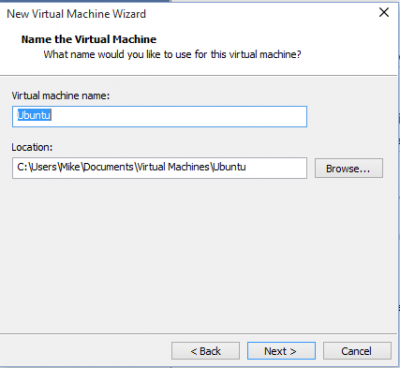 vmware vmplayer choose linux name