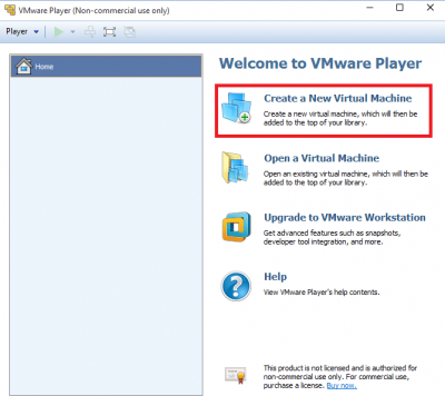 vmware vmplayer main screen