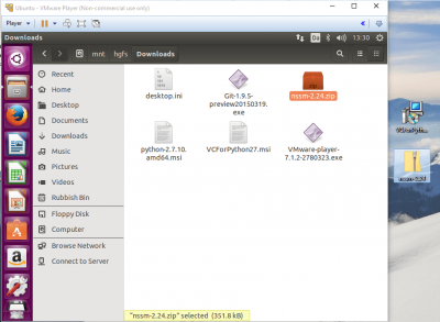 vmware vmplayer shared directory drag n drop