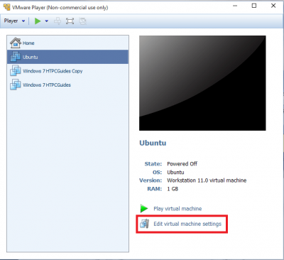 vmware vmplayer shared folder step 1