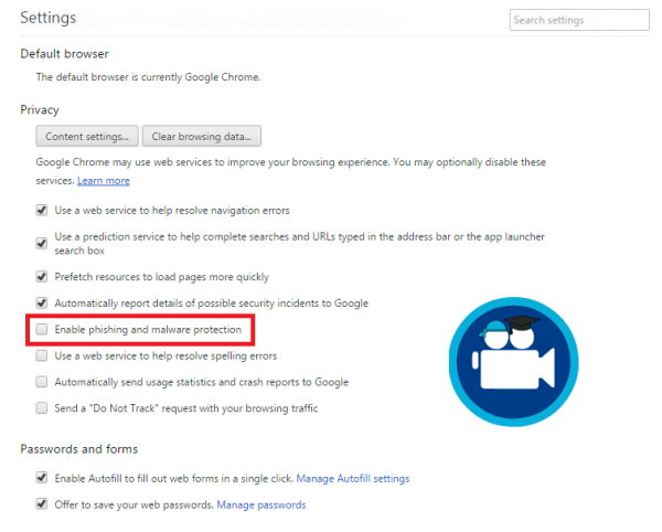 delete google chrome warning delete google chrome warning