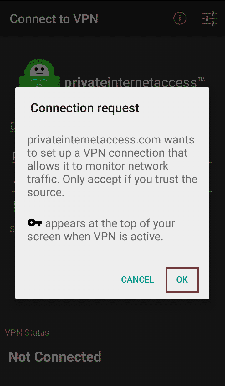 private internet access android openvpn connect