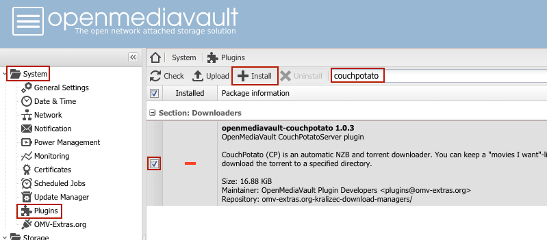 OMV_couchpotato_install