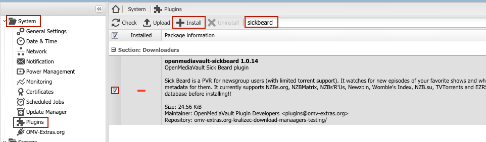 OMV_sickbeard_install